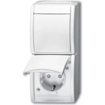 BUSCH JAEGER 2601/6/20 EBW-54 - F tipo - 2P+E - balta - IP44 - 250 V - 16 A