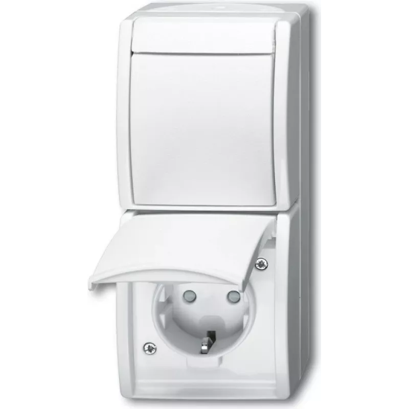 BUSCH JAEGER 2601/6/20 EBW-54 - F tipo - 2P+E - balta - IP44 - 250 V - 16 A