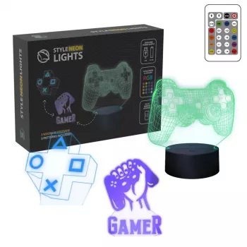 Stalinė LED lempa MANTA SNL122RGB RGB 3D šviesos dekoracija, spalvų kaitos RGB, maitinama per USB