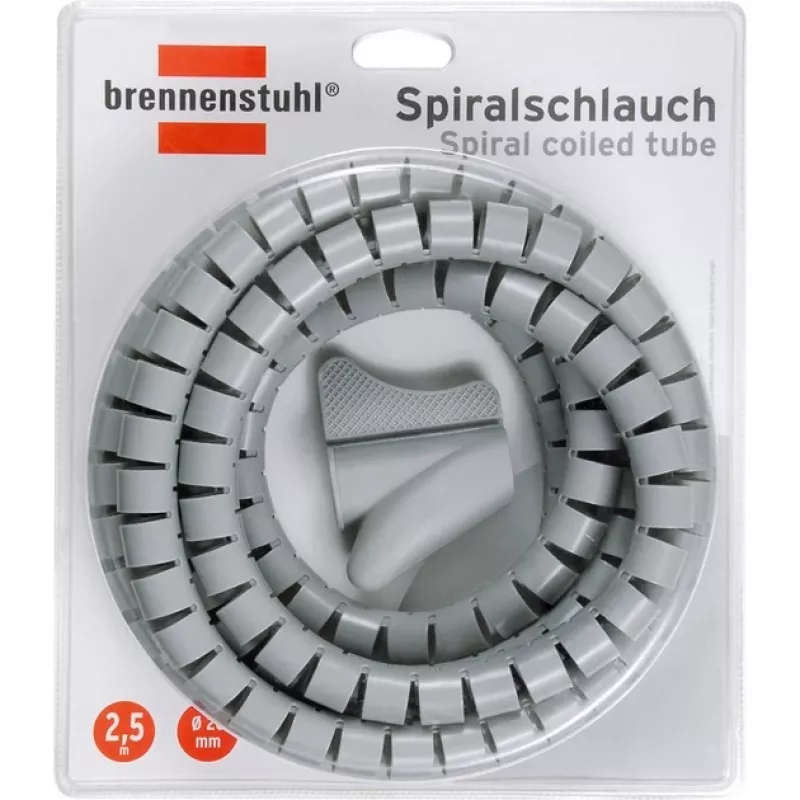 Brennenstuhl kabelių laikiklis Spiralinė žarna L= 2,5 m, Ø= 20 mm, Pilka
