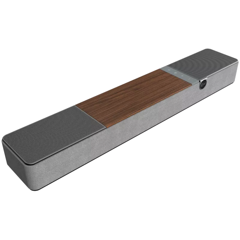 Garso juosta KLIPSCH Flexus CORE 100 — 2.1 kanalai, 100 W, įmontuotas žemų dažnių garsiakalbis, pilka/riešutmedžio