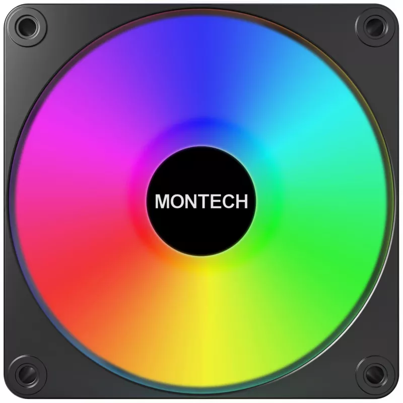 Montech GF120R V2 ARGB kompiuterio korpuso ventiliatoriaus modulis 12 cm juodas 3 vnt.
