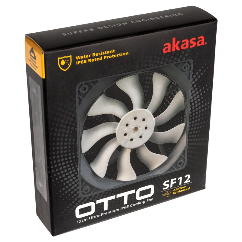 Akasa OTTO SF12 kompiuterio korpuso ventiliatorius 12 cm juoda pilka