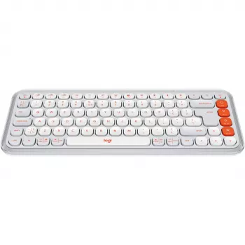 Logitech POP Icon Keys - klaviatūra - belaidė - Bluetooth LE - QWERTY - US International - beveik baltos, oranžinės spalvos (920-013072)