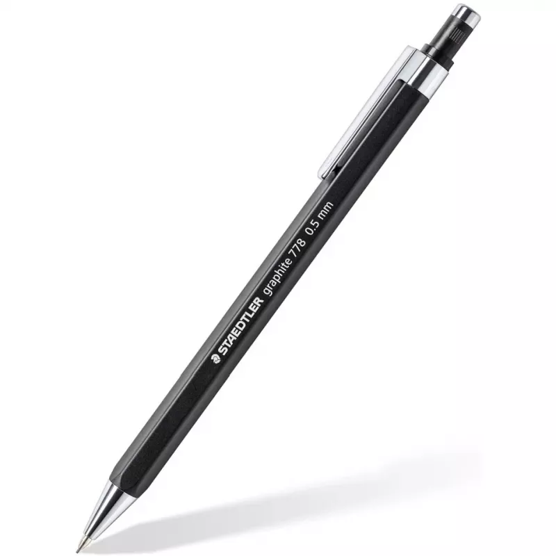 Mechaninis pieštukas Staedtler 778 05-9, 0.5 mm, šešiakampis korpusas, juodas, juodas grafitas