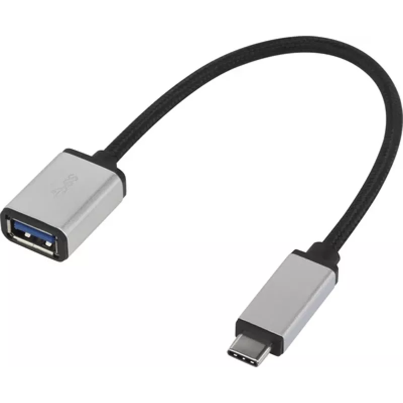 Renkforce RF-4888284 USB laidas 0,15 m 3.2 Gen 1 (3.1 Gen 1) USB C USB A juoda - sidabrinė (RF-4888284)