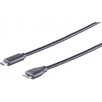 USB kabelis S/CONN 77142-1.8 USB 3.2 Gen 1 1m USB C USB A Juodas