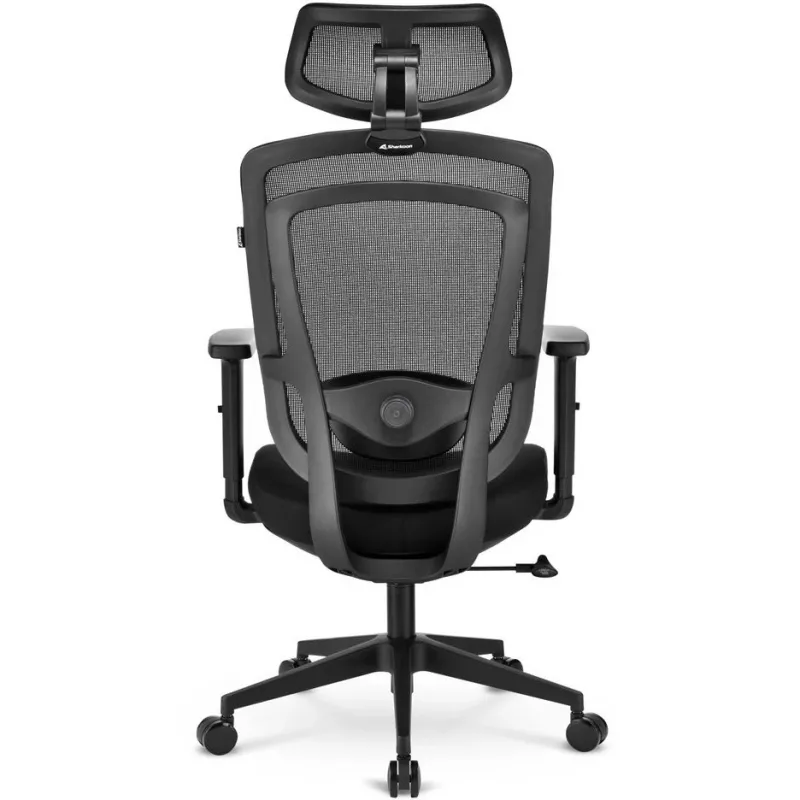 Biuro kėdė Sharkoon OfficePal C10 — juoda, ergonomiškas dizainas, reguliuojamas aukštis
