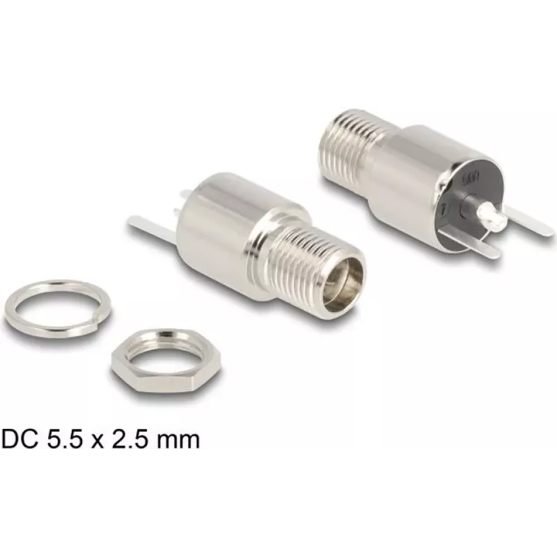 DeLOCK jungtis DC 5.5 x 2.5 mm moteriška instaliacinė litavimo versija 20 V 9 A
