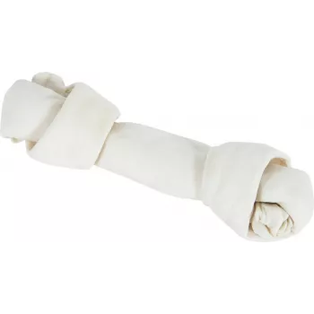 Dantų kramtomasis kauliukas ZOLUX Knotted White Bone 140 g — kietas jautienos skonio dantų kramtalas vidutinėms veislėms (250 mm)