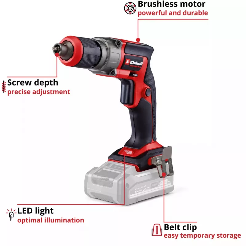 Gipskartonio suktuvas EINHELL TP-DY 18 Li BL Solo 18 V, bešepetėlis, baterija nepridedama (modelis 4261010)