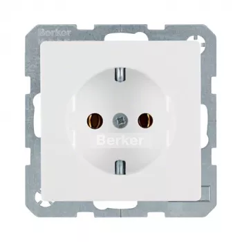 Kištukinis lizdas Type F berker 47436089, 16 A, 250 V, balta, duroplasto korpusas