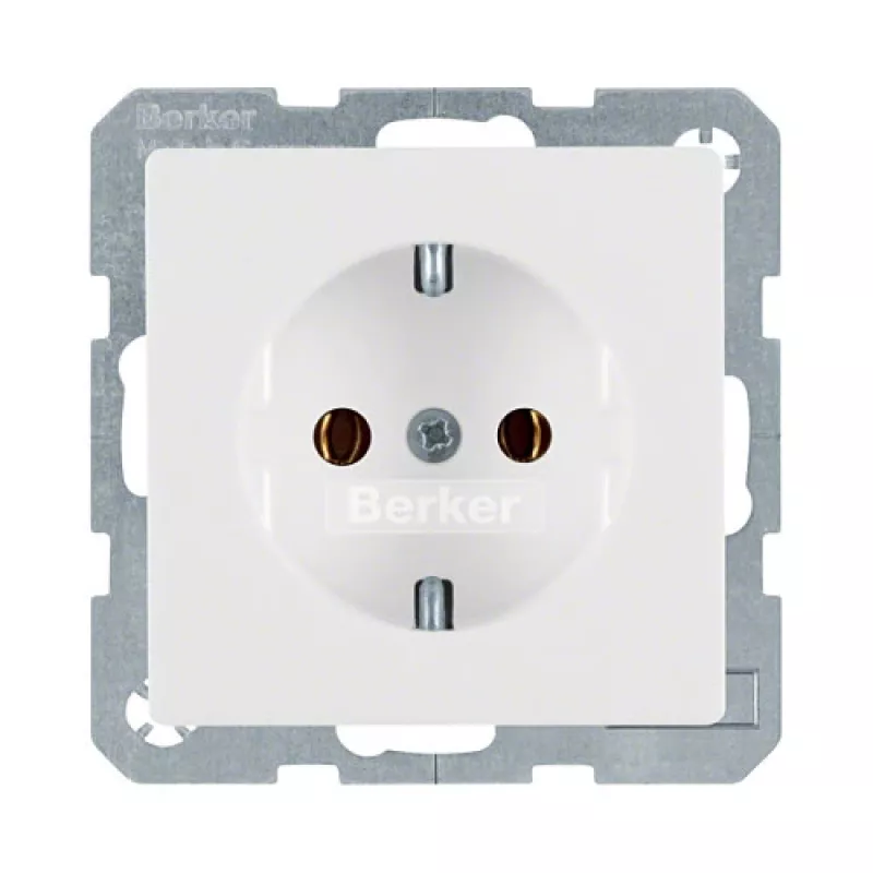 Kištukinis lizdas Type F berker 47436089, 16 A, 250 V, balta, duroplasto korpusas