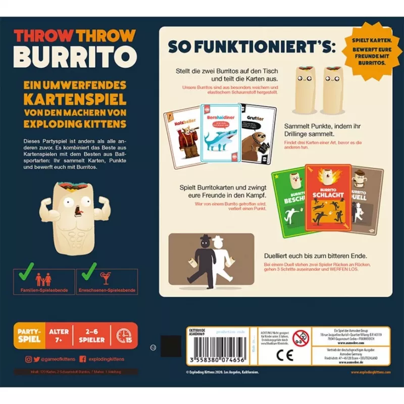 Throw Throw Burrito šeimos žaidimas