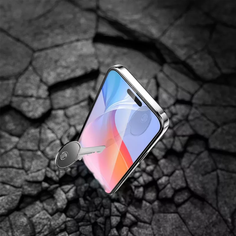 Skaidri ekrano apsauga 4smarts 541200, skirta Apple iPhone 16 – atspari kritimams, smūgiams, įbrėžimams