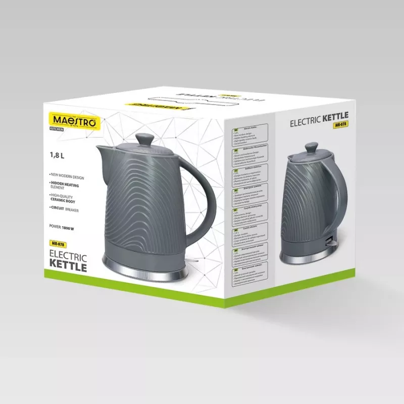 Elektrinis virdulys Maestro MR-078, 1,8 l talpa, pilkas