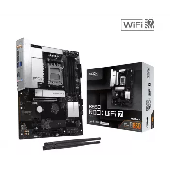 ASRock B850 Rock WiFi 7 pagrindinė plokštė, AMD Socket AM5, ATX, DDR5, Wi‑Fi 7