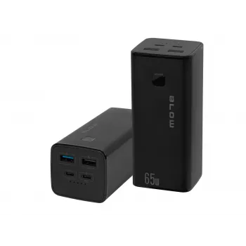 Nešiojama išorinė baterija BLOW PB20G 20000 mAh PD 65 W, USB-C įvestis / išvestis, 2 × USB-A išvestys, juoda