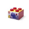 LEGO plyta 4 raudona permatoma – 4x2 smeigtukų permatoma raudona statybinė plyta