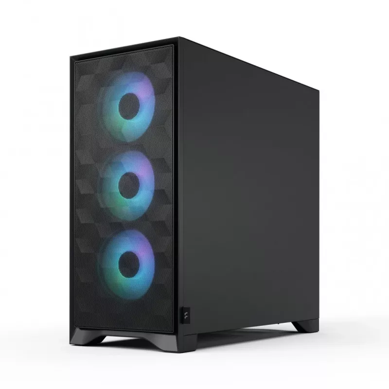 Fractal Design Pop 2 Air Juoda Solid vidutinio dydžio kompiuterio korpusas — ATX palaikymas, 3x 120 mm priekiniai ventiliatoriai, 2,5/3,5 colio diskų nišos, 215×481×462 mm
