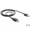 USB laidas DeLOCK EASY-USB 2.0-A 2m juodas