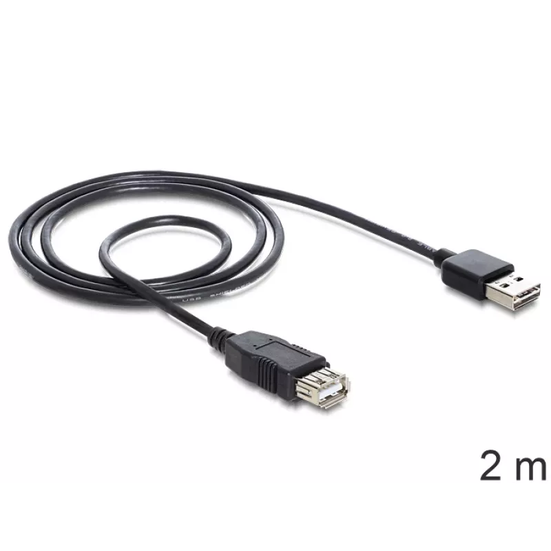 USB laidas DeLOCK EASY-USB 2.0-A 2m juodas