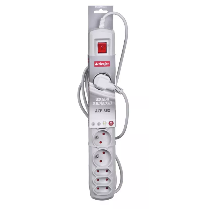 Activejet APN-8G/1,5M-GR maitinimo juosta su laidu