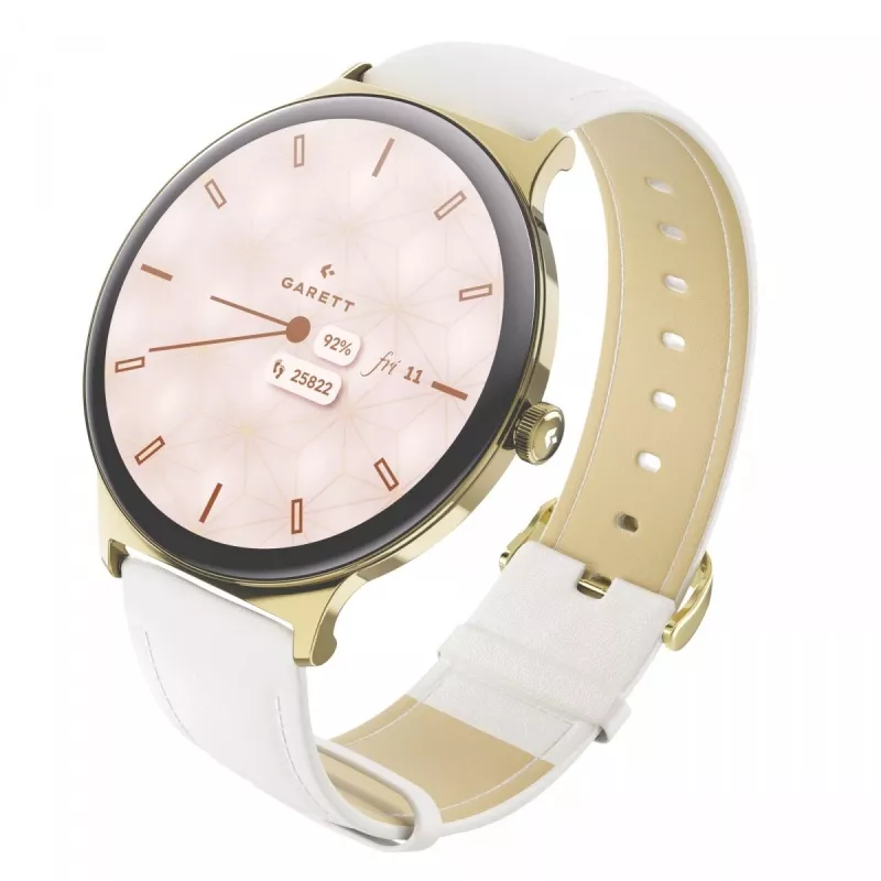 Išmanusis laikrodis Garett Verona 2 Gold Steel su Bluetooth ir širdies ritmo monitoriumi