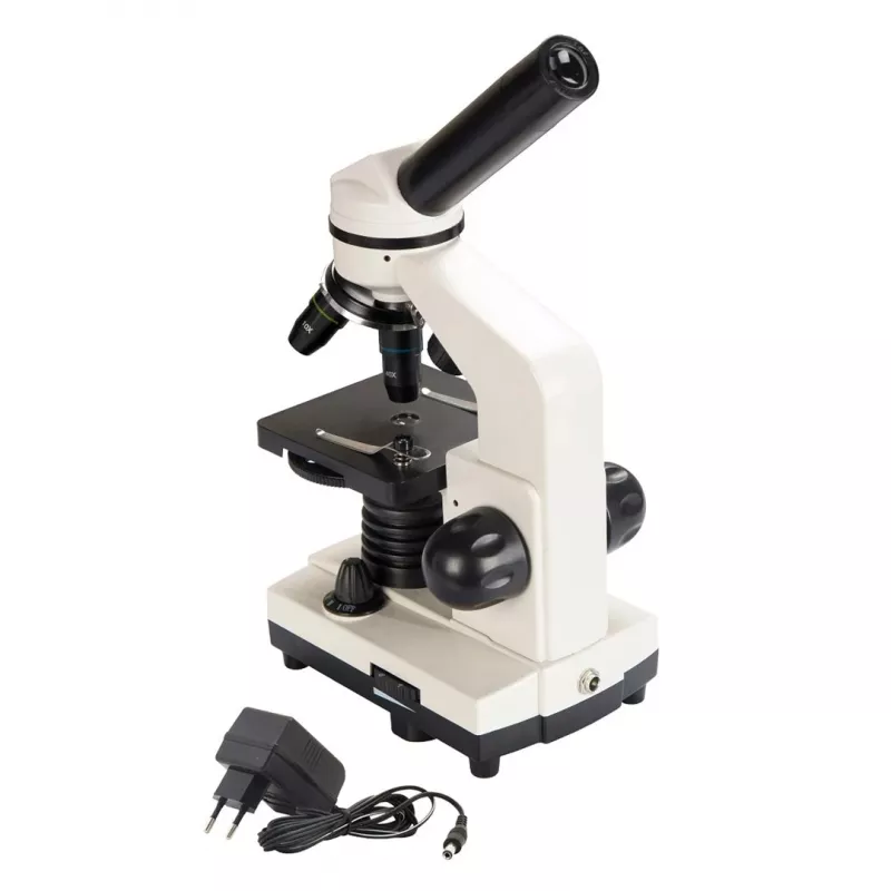 Sudėtinis optinis mikroskopas Deltaoptical DO-3210 — monokuliarinis, 3 achromatiniai objektyvai, LED apšvietimas, 40–400×, 45° palinkusi sukama galvutė