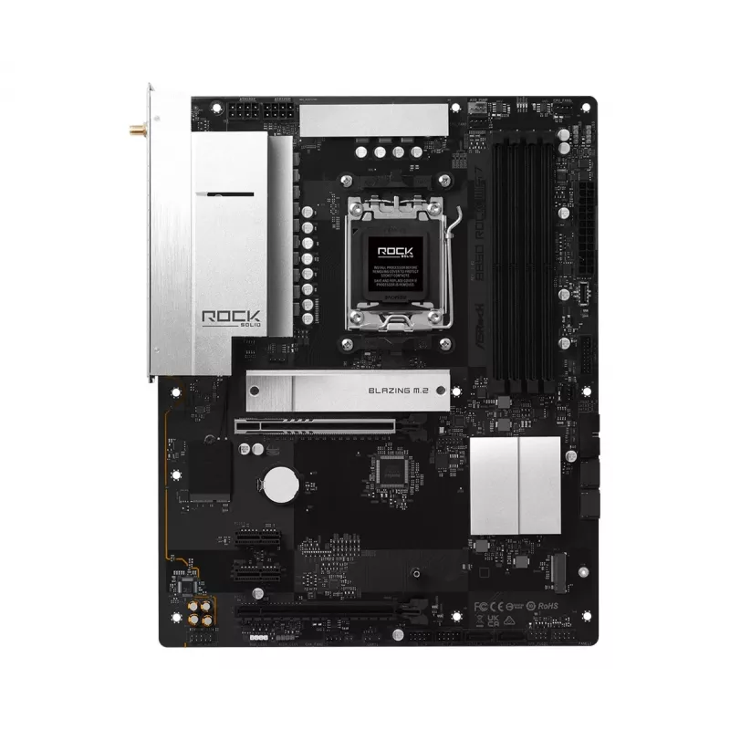 ASRock B850 Rock WiFi 7 pagrindinė plokštė, AMD Socket AM5, ATX, DDR5, Wi‑Fi 7