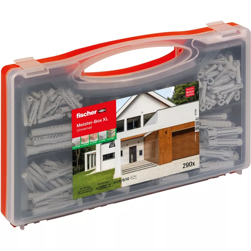 fischer 577159 Meister-Box XL sieninių kaiščių asortimento dėžutė 290 vnt. (577159)