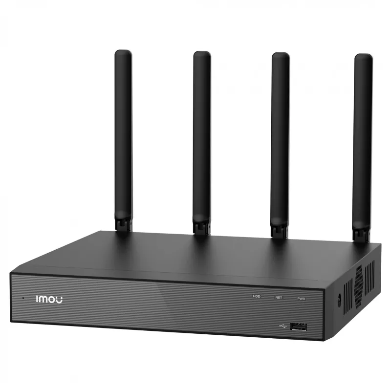 Tinklo vaizdo registratorius IMOU N118W juodas — 18 kanalų, 4 kan. atkūrimas, 3840×2160 maks., dviejų dažnių „Wi‑Fi“, SATA iki 16 TB