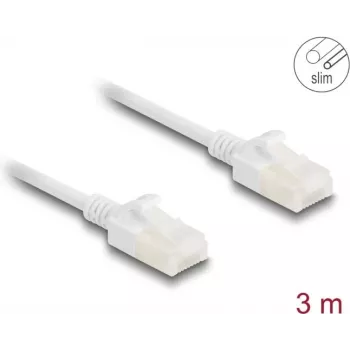 Tinklo kabelis DeLOCK RJ45 Cat.6A kištukas–kištukas 3 m baltas