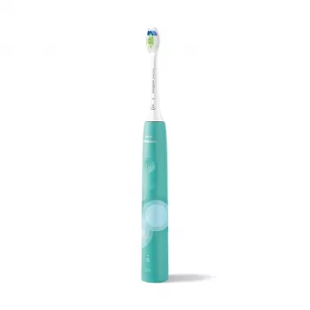 Soninis elektrinis dantų šepetėlis Philips 4100 Series HX3689/43 — įmontuota Li-Ion baterija, 1 rankena, 1 šepetėlio galvutė, Kasdienės priežiūros režimas, turkio spalvos
