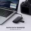 Nešiojamojo kompiuterio dokas AUKEY CB-C71 — 3x USB‑C (USB 3.2 Gen1), HDMI, RJ‑45, MicroSD, USB PD 100 W, 0,15 m kabelis, juodas