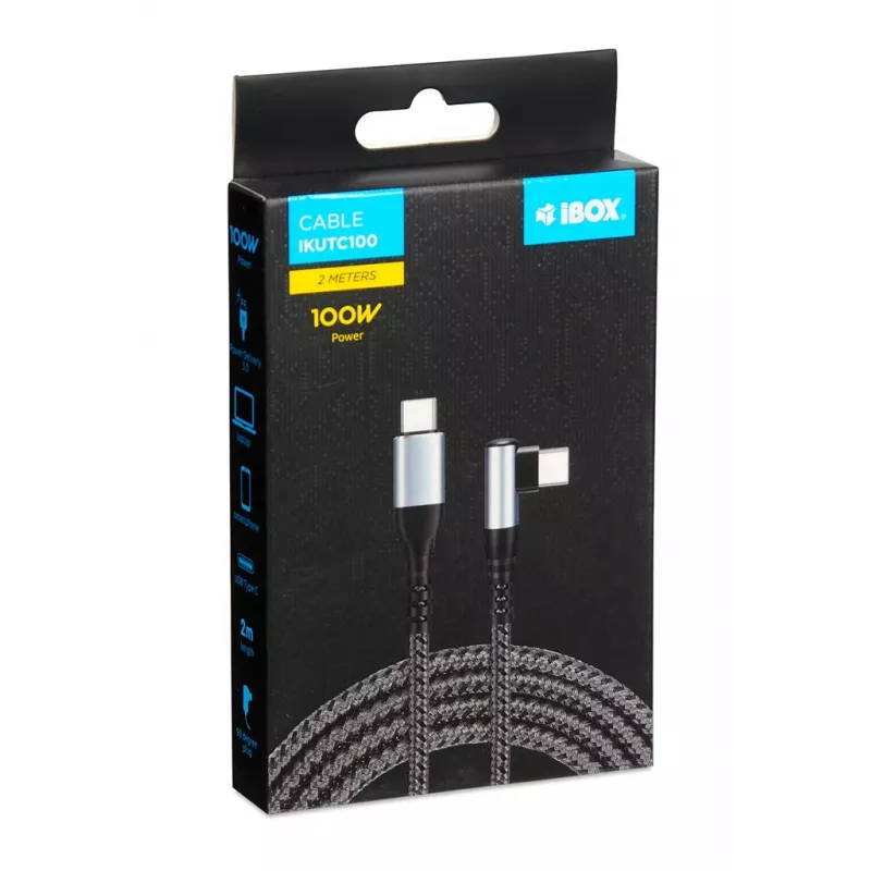 iBox IKUTC100 USB laidas USB 2.0 2 m USB C juodas