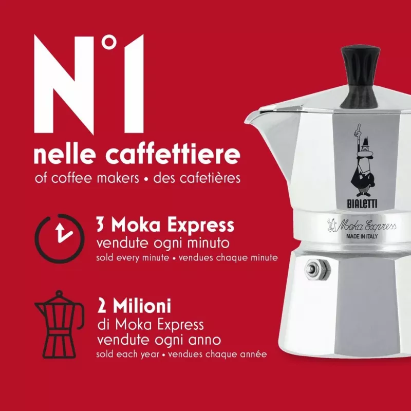 Bialetti Moka Express moka puodas 0,06 L aliuminis, juodas