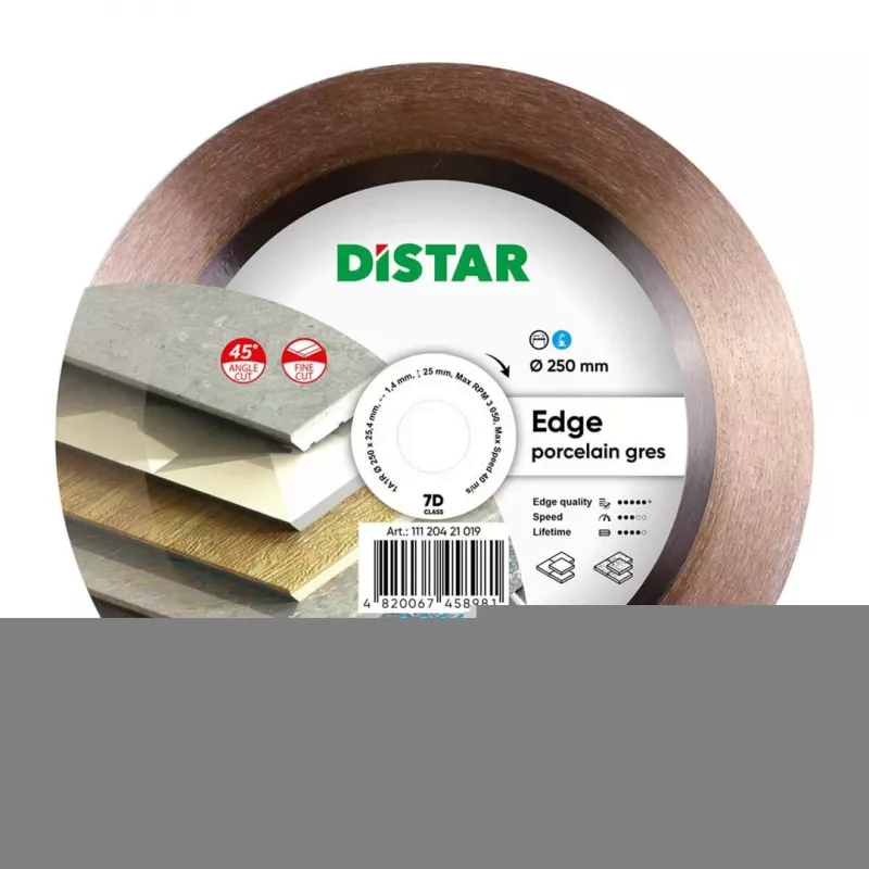 Deimantinis pjovimo diskas Distar 1A1R 250x1.4x25x25.4 Edge sausam pjovimui