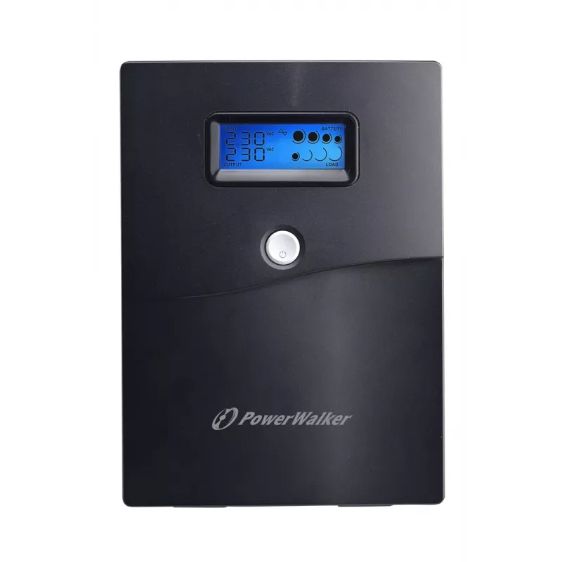 Nepertraukiamo maitinimo šaltinis PowerWalker VI 3000 SCL — linijinis-interaktyvus UPS 3 kVA / 1800 W, 230 V, 9 Ah baterija, LCD, bokštas, juoda