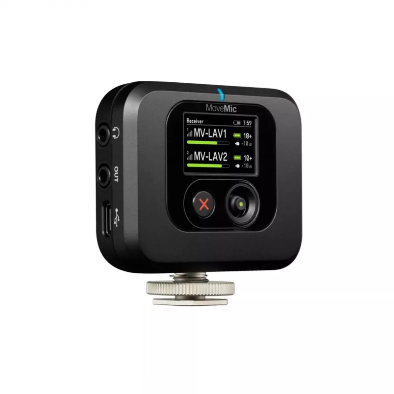 Belaidis prie kameros montuojamas imtuvas Shure MV-R-Z6 — 50–20000 Hz, 30 m atstumas, 12–15 V, 308×101×38 mm, 0,429 kg, juodas
