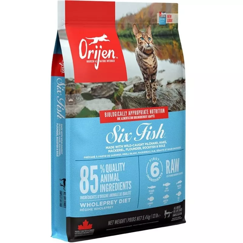 ORIJEN Six Fish Cat - sausas kačių maistas - 5,4kg