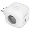 Maitinimo lizdų blokas QOLTEC 52548 su 3×AC lizdais ir USB prievadu