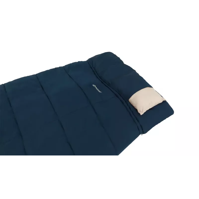 Miegmaišis Outwell Contour Lux XL — stačiakampis suaugusiems, poliesteris, 2200×1050 mm, naudotojams iki 190 cm, mėlynas