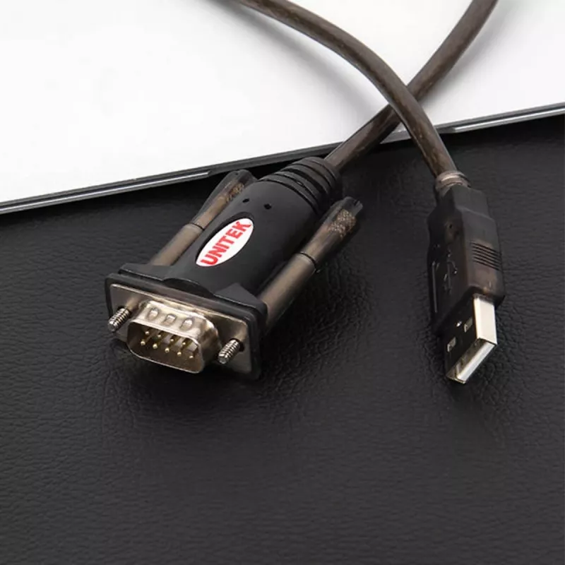 UNITEK Y-105 serial kabelis Juoda 1.5 m USB Typee-A DB-9