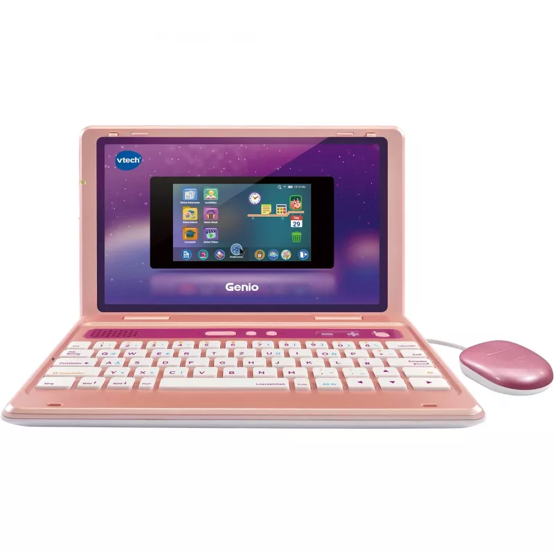 VTech Genio Lernlaptop rožinis — vaikų mokomasis nešiojamasis kompiuteris, interaktyvus mokymosi įrenginys