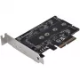 Silverstone SST-ECM27 M.2/SATA adapterio kortelė, PCIe 4.0, 1x M-Key, 2x SATA 6G - žemo profilio