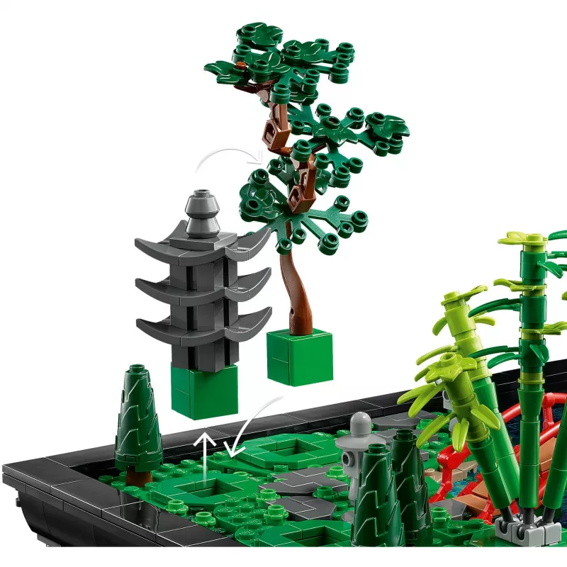 LEGO statybų rinkinys ICONS 10315 Zen Garden, 1363 dalys, 18+, matmenys 210×320×200 mm, svoris 4,19 kg
