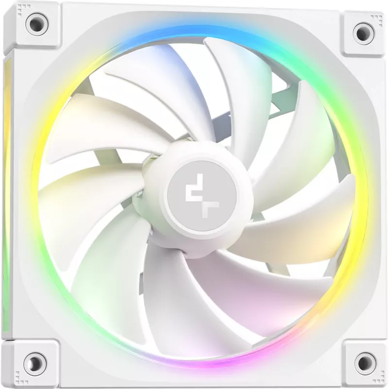 Skystas procesoriaus aušintuvas „DeepCool LQ240 White“ su 240 mm aliuminio radiatoriumi, 2x120 mm RGB ventiliatoriais, 41 cm vamzdeliais