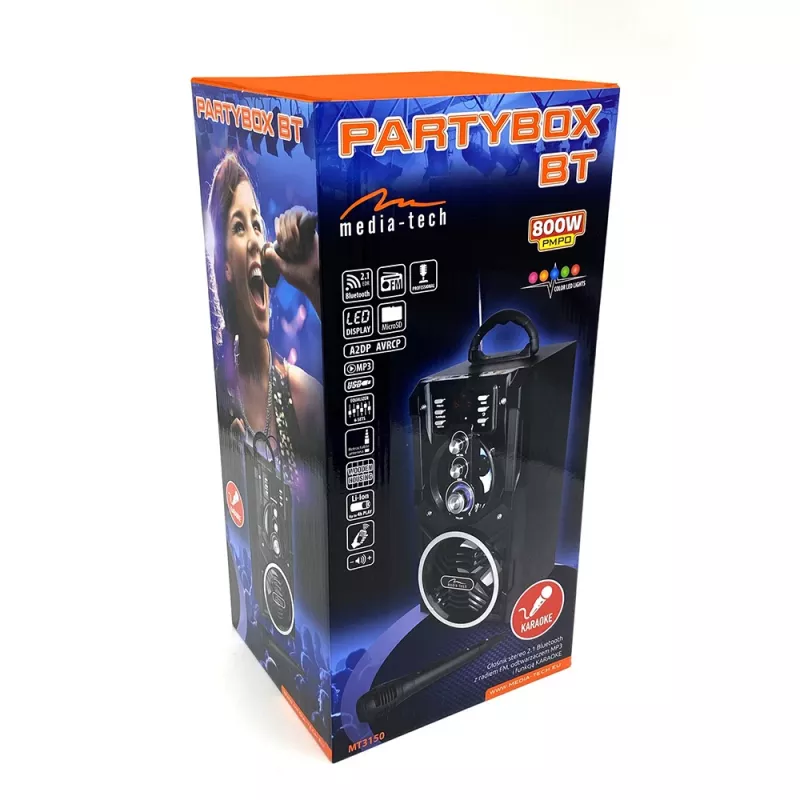 Stereo nešiojamas garsiakalbis Media-Tech PARTYBOX BT MT3150 juodas