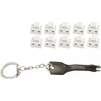 Tinklo RJ45 prievado blokatorius ShiverPeaks BS08-01036 — 10 spynelių su 1 pagrindiniu raktu, baltas